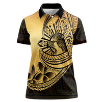 Philippines Eagle Sun Women Polo Shirt Filipino Agila Polynesian Tattoo Gold Color LT14 Female Gold - Polynesian Pride