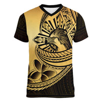 Philippines Eagle Sun Women V-Neck T-Shirt Filipino Agila Polynesian Tattoo Gold Color LT14 Female Gold - Polynesian Pride