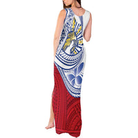 Philippines Eagle Sun Tank Maxi Dress Filipino Agila Polynesian Tattoo Flag Color