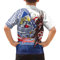 Filipino American History Month Kid Hawaiian Shirt Philippines Agila USA Eagle Mix Flag LT14 - Polynesian Pride