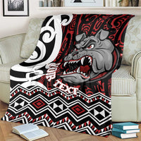 Personalised Aotearoa Bulldog Blanket New Zealand Maori Taniko Art