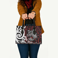 Personalised Aotearoa Bulldog Leather Bag New Zealand Maori Taniko Art - Polynesian Pride