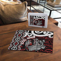 Personalised Aotearoa Bulldog Puzzle New Zealand Maori Taniko Art - Polynesian Pride