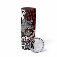 Personalised Aotearoa Bulldog Skinny Tumbler New Zealand Maori Taniko Art LT14 - Polynesian Pride