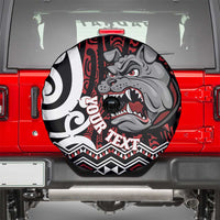 Personalised Aotearoa Bulldog Spare Tire Cover New Zealand Maori Taniko Art