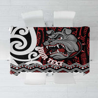 Personalised Aotearoa Bulldog Tablecloth New Zealand Maori Taniko Art