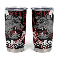 Personalised Aotearoa Bulldog Tumbler Cup New Zealand Maori Taniko Art LT14 Red - Polynesian Pride