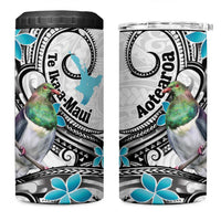 Aotearoa Te Ika-a-Maui 4 in 1 Can Cooler Tumbler South Island Kekeru Maori Koru LT14 One Size: 16 oz White - Polynesian Pride