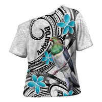 Aotearoa Te Ika-a-Maui Cross Shoulder Shirt South Island Kekeru Maori Koru - Polynesian Pride
