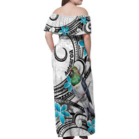 Aotearoa Te Ika-a-Maui Family Matching Off Shoulder Maxi Dress and Hawaiian Shirt South Island Kekeru Maori Koru