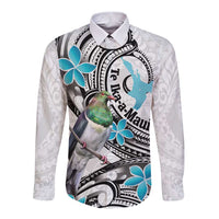Aotearoa Te Ika-a-Maui Long Sleeve Button Shirt South Island Kekeru Maori Koru