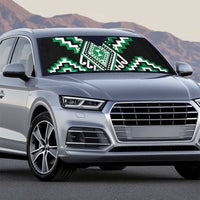 Green New Zealand Taniko Poutama Patikitiki Auto Sun Shade - Polynesian Pride