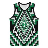 Green New Zealand Taniko Poutama Patikitiki Basketball Jersey - Polynesian Pride