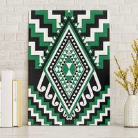 Green Aotearoa Taniko Poutama Patikitiki Canvas Wall Art