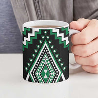 Green New Zealand Taniko Poutama Patikitiki Ceramic Mug - Polynesian Pride
