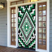 Green New Zealand Taniko Poutama Patikitiki Door Cover - Polynesian Pride