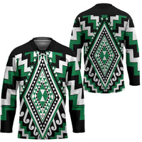Green New Zealand Taniko Poutama Patikitiki Hockey Jersey LT14 - Polynesian Pride