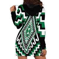 Green Aotearoa Taniko Poutama Patikitiki Hoodie Dress