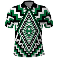 Green Aotearoa Taniko Poutama Patikitiki Polo Shirt