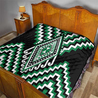 Green Aotearoa Taniko Poutama Patikitiki Quilt