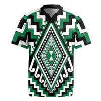 Green Aotearoa Taniko Poutama Patikitiki Rugby Jersey LT14 Green - Polynesian Pride