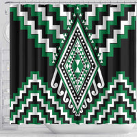 Green Aotearoa Taniko Poutama Patikitiki Shower Curtain