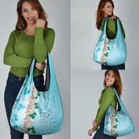 Cook Islands Tiare Maori With Conch Shell Grocery Bag Pasifika Fest Polynesian Tattoo Turquoise
