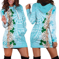 Cook Islands Tiare Maori With Conch Shell Hoodie Dress Pasifika Fest Polynesian Tattoo Turquoise LT14 - Polynesian Pride