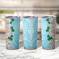 Cook Islands Tiare Maori With Conch Shell Tumbler Cup Pasifika Fest Polynesian Tattoo Turquoise