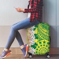 Cook Islands Tiare Maori With Conch Shell Luggage Cover Pasifika Fest Polynesian Tattoo Green