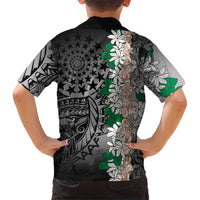 Cook Islands Tiare Maori With Conch Shell Family Matching Summer Maxi Dress and Hawaiian Shirt Pasifika Fest Polynesian Tattoo Black