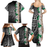 Cook Islands Tiare Maori With Conch Shell Family Matching Summer Maxi Dress and Hawaiian Shirt Pasifika Fest Polynesian Tattoo Black