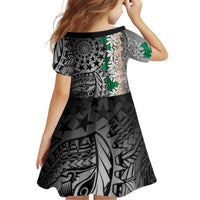 Cook Islands Tiare Maori With Conch Shell Family Matching Tank Maxi Dress and Hawaiian Shirt Pasifika Fest Polynesian Tattoo Black LT14 - Polynesian Pride