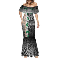 Cook Islands Tiare Maori With Conch Shell Mermaid Dress Pasifika Fest Polynesian Tattoo Black