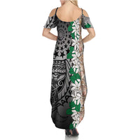 Cook Islands Tiare Maori With Conch Shell Summer Maxi Dress Pasifika Fest Polynesian Tattoo Black