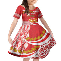 Personalised Kolisi Tonga College Atele Family Matching Off Shoulder Short Dress and Hawaiian Shirt Mate Maa Tonga 142 Years Anniversary