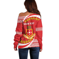 Personalised Kolisi Tonga College Atele Off Shoulder Sweater Mate Maa Tonga 142 Years Anniversary LT14 - Polynesian Pride