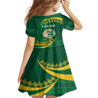 Personalised Tonga Liahona-Saineha High School Family Matching Off Shoulder Short Dress and Hawaiian Shirt Happy 76 Years Anniversary LT14 - Polynesian Pride