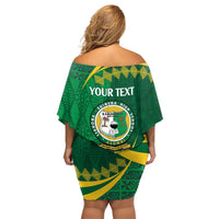 Personalised Tonga Liahona-Saineha High School Off Shoulder Short Dress Happy 76 Years Anniversary LT14 - Polynesian Pride