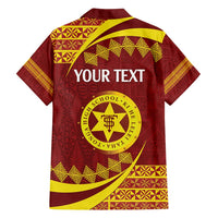 Personalised Tonga High School Family Matching Off Shoulder Short Dress and Hawaiian Shirt Happy 77 Years Anniversary LT14 - Polynesian Pride