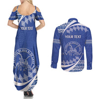 Personalised Tonga Tupou College Toloa Couples Matching Summer Maxi Dress and Long Sleeve Button Shirt Happy 158 Years Anniversary