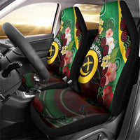 Long God Yumi Stanap Vanuatu Car Seat Cover Tropical Flowers Aboriginal Pattern