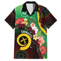 Long God Yumi Stanap Vanuatu Family Matching Long Sleeve Bodycon Dress and Hawaiian Shirt Tropical Flowers Aboriginal Pattern