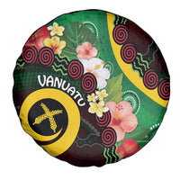 Long God Yumi Stanap Vanuatu Spare Tire Cover Tropical Flowers Aboriginal Pattern
