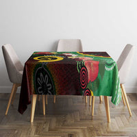 Long God Yumi Stanap Vanuatu Tablecloth Tropical Flowers Aboriginal Pattern