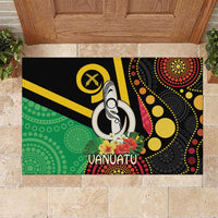 Tamtam Drum Vanuatu Rubber Doormat Boar Tusk Aboriginal Flag Style