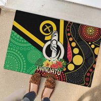 Tamtam Drum Vanuatu Rubber Doormat Boar Tusk Aboriginal Flag Style