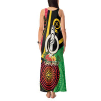 Tamtam Drum Vanuatu Tank Maxi Dress Boar Tusk Aboriginal Flag Style