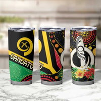 Tamtam Drum Vanuatu Tumbler Cup Boar Tusk Aboriginal Flag Style