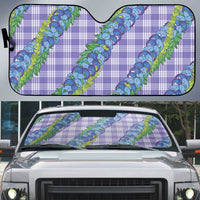 Hawaii Jade Vine Lei Auto Sun Shade Aloha Palaka Motif - Purple - Polynesian Pride